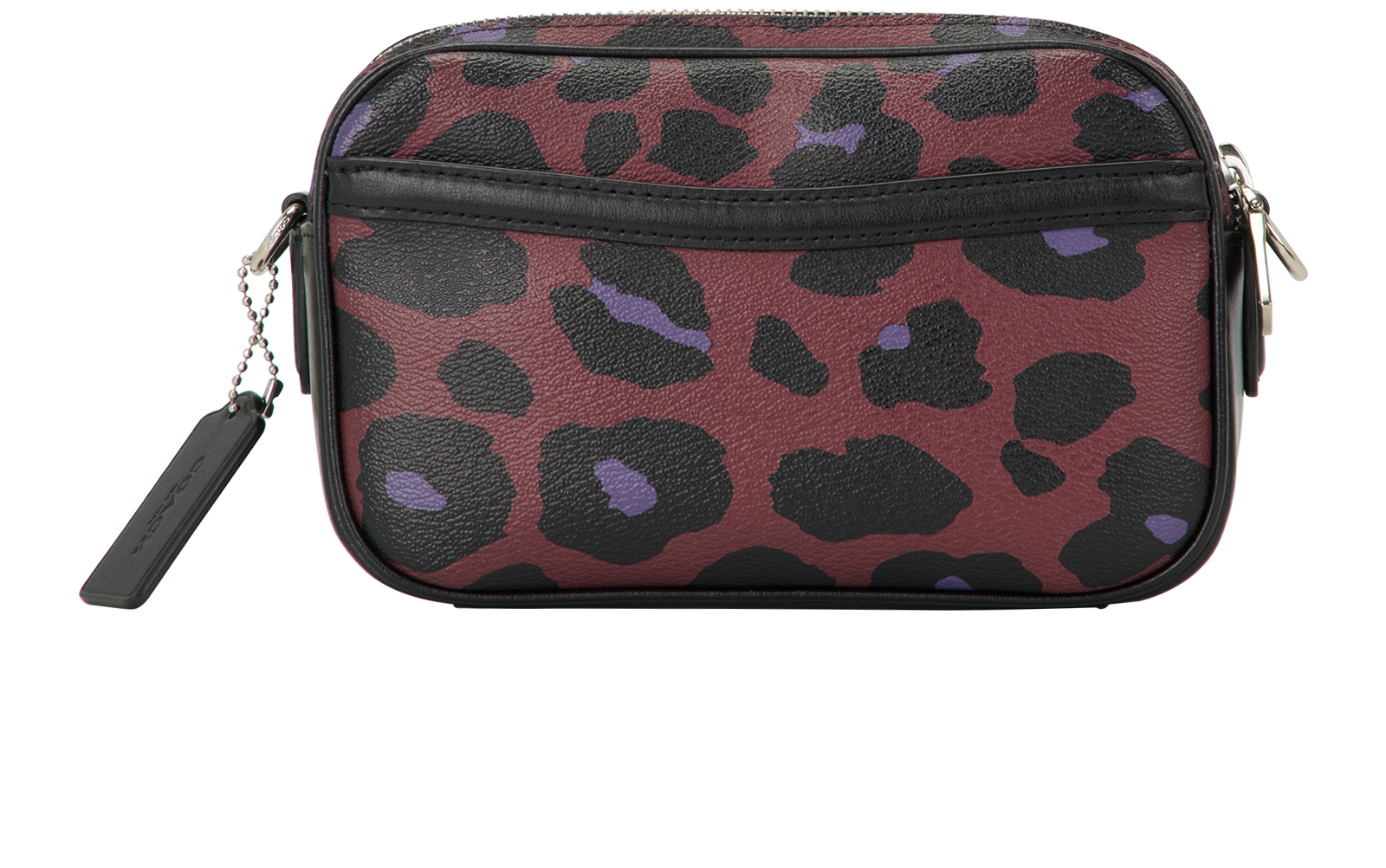 Jes Double Zip Crossbody, &pound;120, Handbags, Purple, Leather, Back view